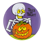 Trick Or Treat Skeleton Event Button Museum