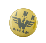 IWH 8:44 A.M. Wonder Woman logo Entertainment Busy Beaver Button Museum