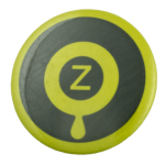 Lime Green and Black "Z" With Target and Drip Ice Breakers Busy Beaver Button Museum