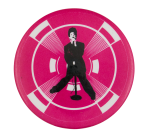 Singer on Pink and White Music Button Museum