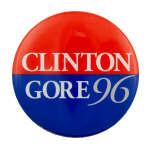 Clinton Gore Red Blue Political Busy Beaver Button Museum