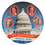 51st Inauguration Reagan Bush Political Button Museum