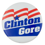 Clinton Gore Flag Political Busy Beaver Button Museum