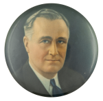 Franklin D Roosevelt Small Color Portrait Political Button Museum