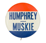 Humphrey Muskie Dark Blue Political Button Musuem