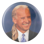 Joe Biden Long Hair Political Button Museum