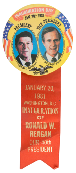 Reagan Bush Inauguration Political Button Museum