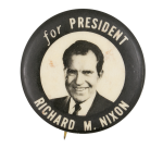 Richard M. Nixon for President Black and White Political Button Museum