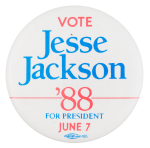 Vote Jesse Jackson '88 Political Button Museum