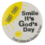 Smile It's God's Day Ice Breakers Busy Beaver Button Museum