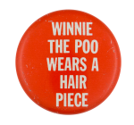 Winnie the Poo Wears a Hair Piece Ice Breakers Button Museum