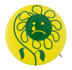 Sad Green Flower Smileys Button Museum
